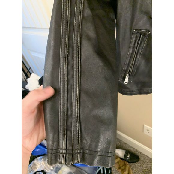 BKE Buckle Mens Faux Leather Jacket Size M - Picture 8 of 10